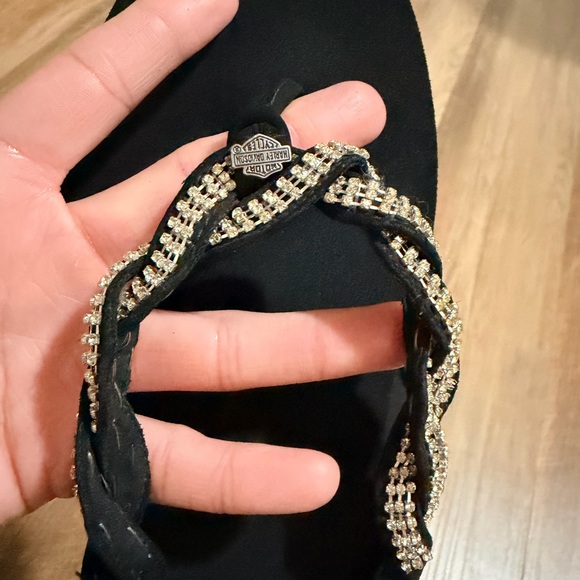 Harley-Davidson Women's Daphne Motorcycle Flip-Flop
Black rhinestones wedge 9 - Picture 6 of 12